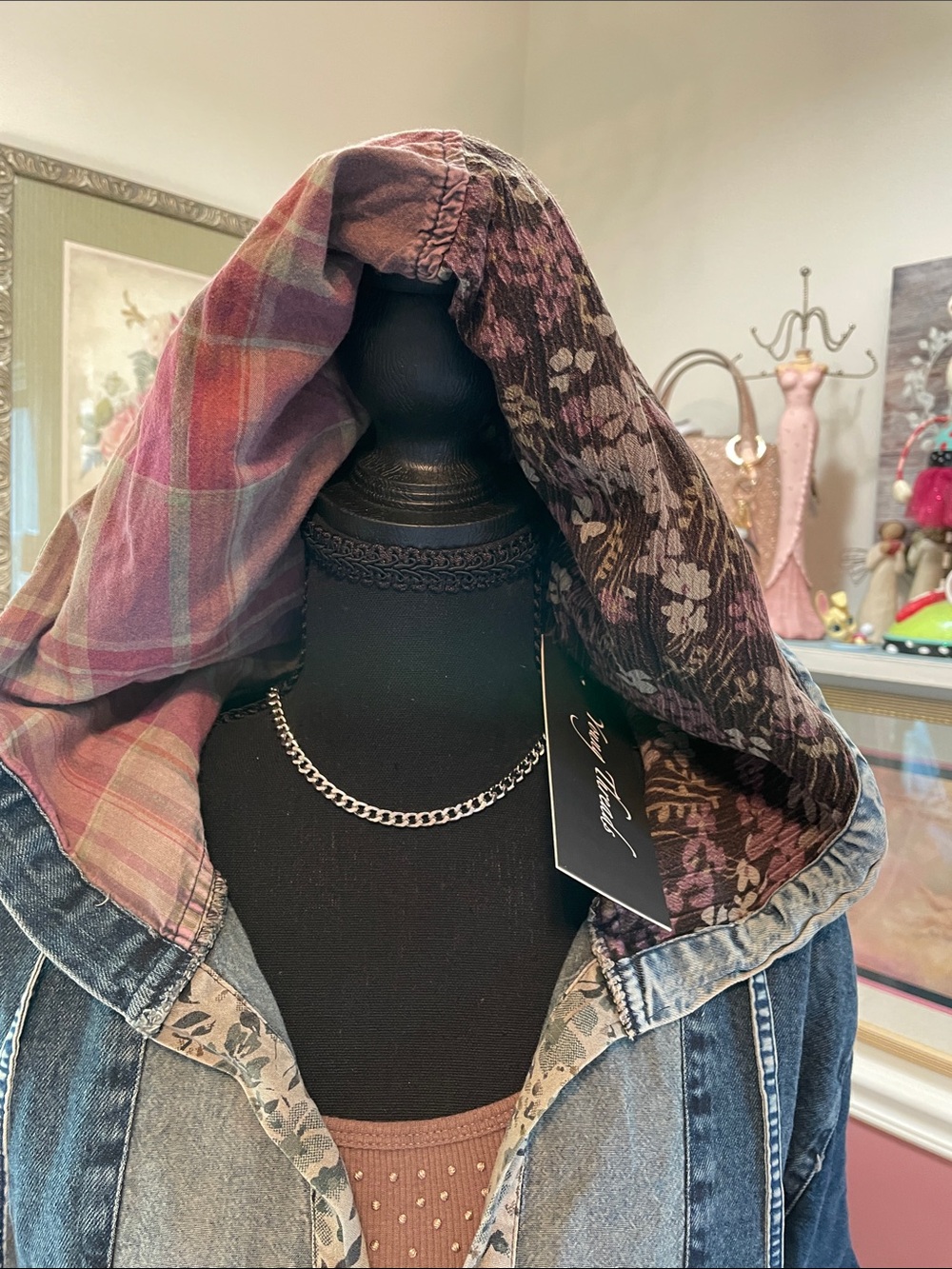 Boho Denim & Patchwork Hooded Jacket - Young Threads - Picture 4 of 16